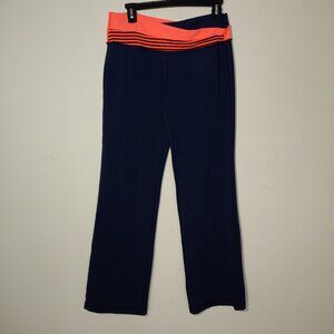 Lululemon Astro Slightly Flare Pants Dark Blue Orange Detail Size 10